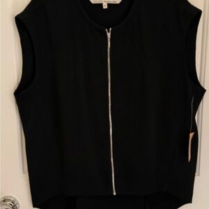 Rachel Roy Zip Front Black Vest NWT